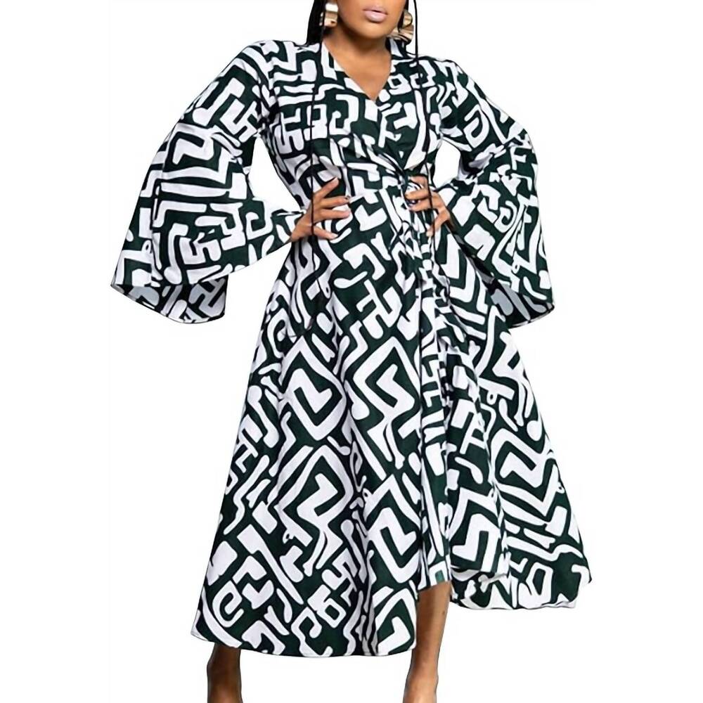 NEW KARA CHIC wrap maxi dress in white/ black